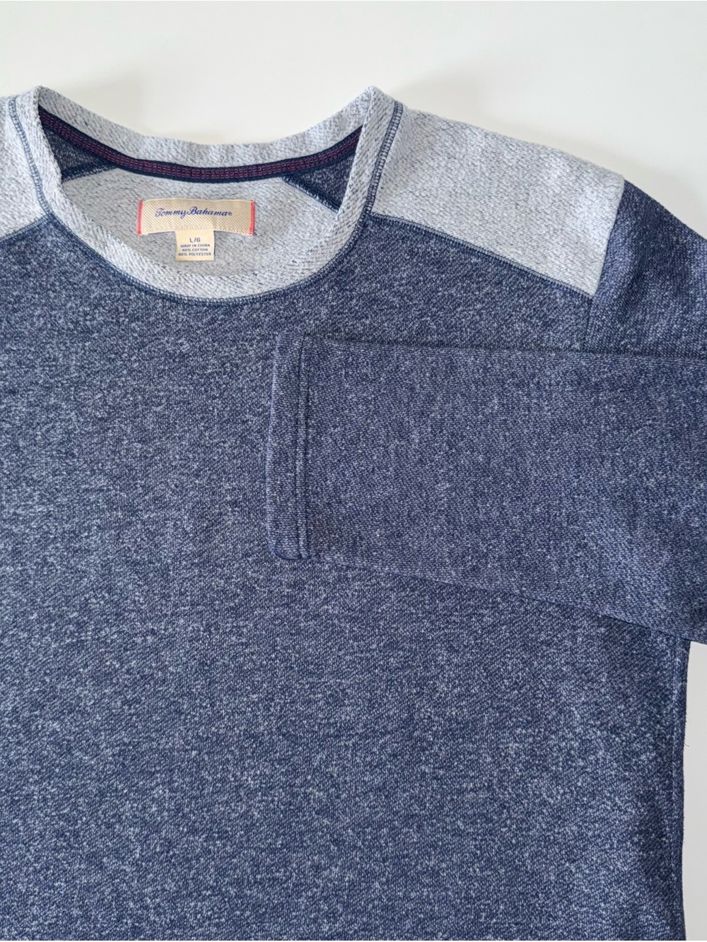Tommy Bahama Pullover Sweater Men's L Blue Gray Cotton Blend
